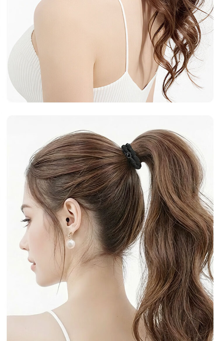 M2KA Colorful High Elastic Hair Ties for Girls, 5 Pieces, Fashionable Ponytail Hair Bands 10