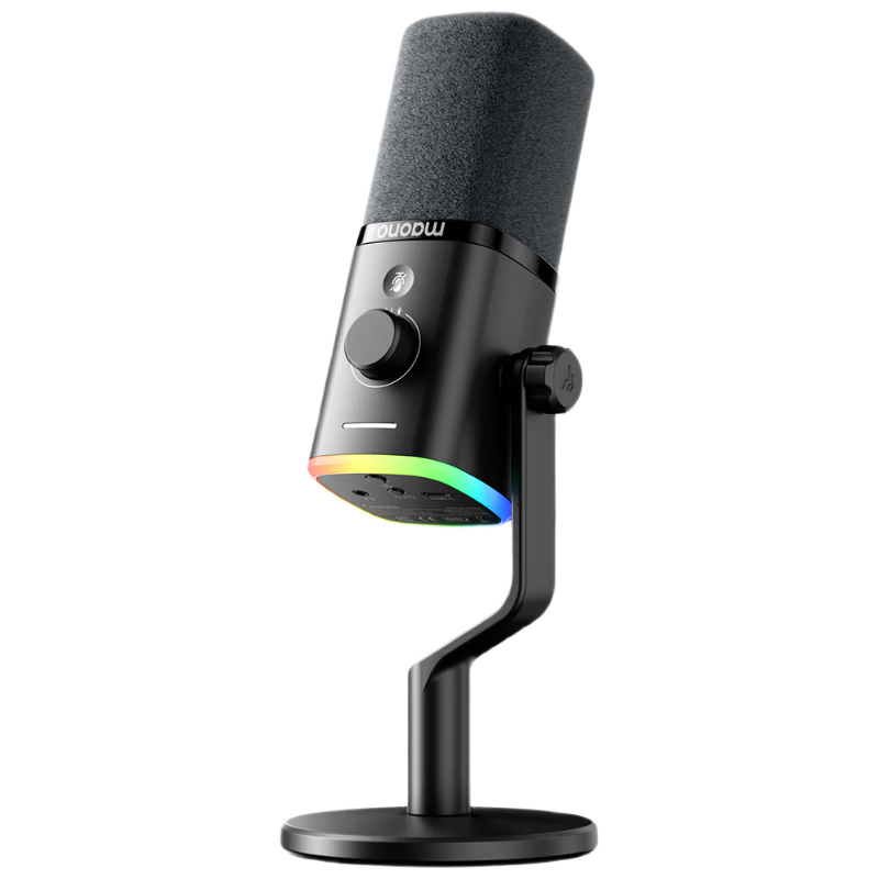 Maono Wireless Gaming Microphone for Live Streaming, Recording, Desktop Computer Noise-Cancelling Dynamic Mic for Streamers, Voice-Over, Podcasting, Mobile Karaoke with Built-In Sound Card PD100W