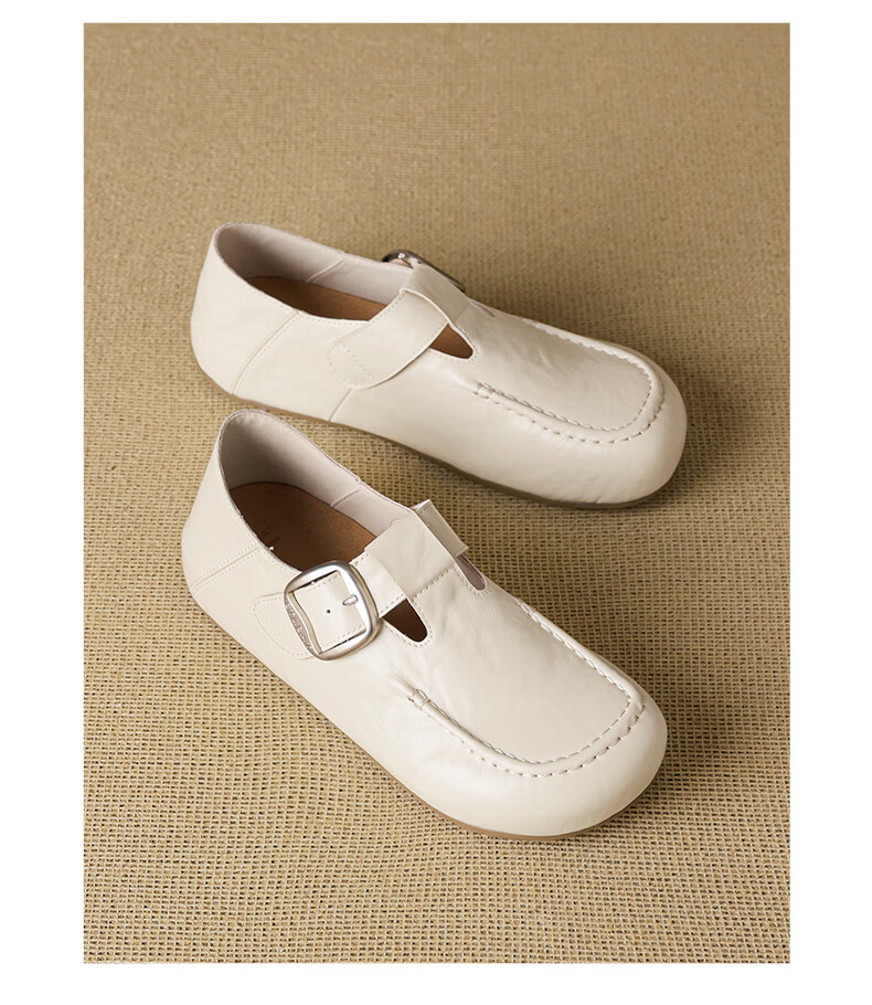 St&Sat Genuine Leather Loafers for Women, 2026 New Summer Style, Full-Coverage Retro Versatile Slip-On Soft-Soled Comfortable Commuter Birkenstock Shoes 13