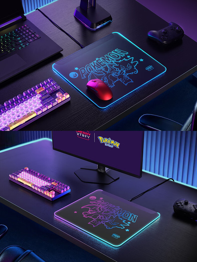 CHERRY Large Gaming Mouse Pad, E-Sports Mouse Pad, Pikachu Mouse Pad, Computer Desk Mat, IP Collaboration, 480*400*4mm 11