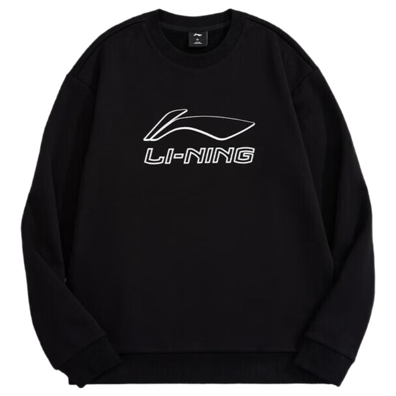 LI-NING Fleece-Lined Warm Sports Hoodie Men's Casual Comfortable Pullover Long Sleeve Sweatshirt