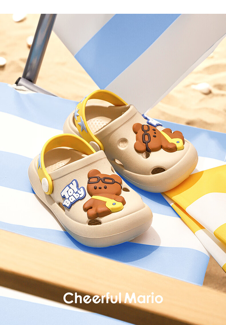 Cheerful Mario Girls Baby Clog Shoes Children's Princess Sandals Summer Soft Sole Breathable 1-3 Years Toddler Boys Cool Slippers 31
