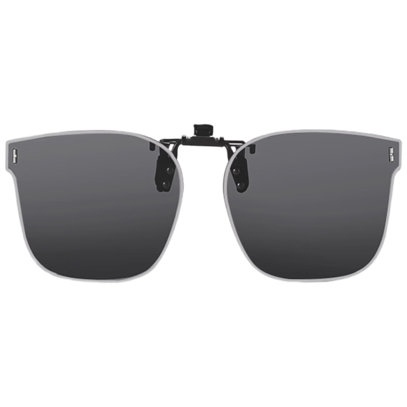 Boshide Polarized Clip-On Sunglasses for Prescription Glasses, Driving Clip-On Sunglasses with UV Protection, Polarized Black Gray Lenses