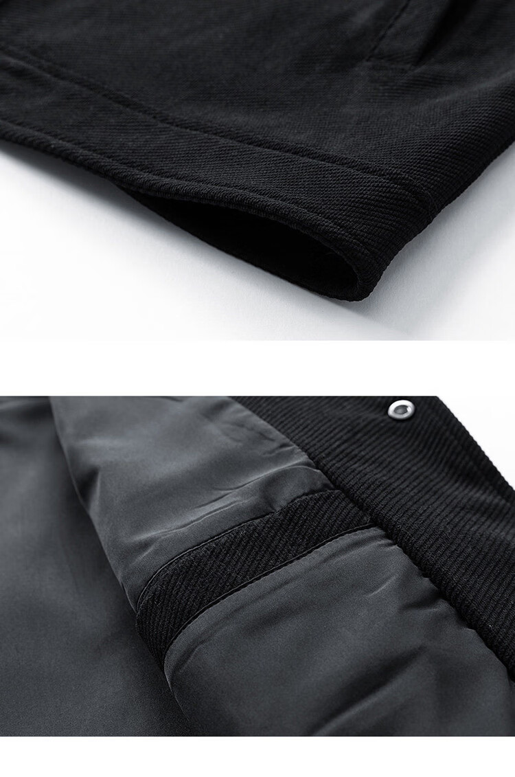 JEEP Men's Jacket Spring Autumn Simple Retro Lapel Business Casual Trendy Black XL 9