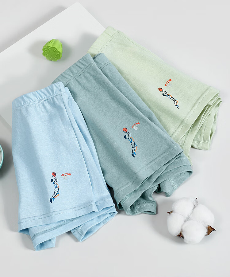 Hodohome Boys' Underwear with Mulberry Silk, 7A Grade Antibacterial Crotch Shorts, Cotton-Spandex Cartoon Bottom Pants for Boys, 301 165 14