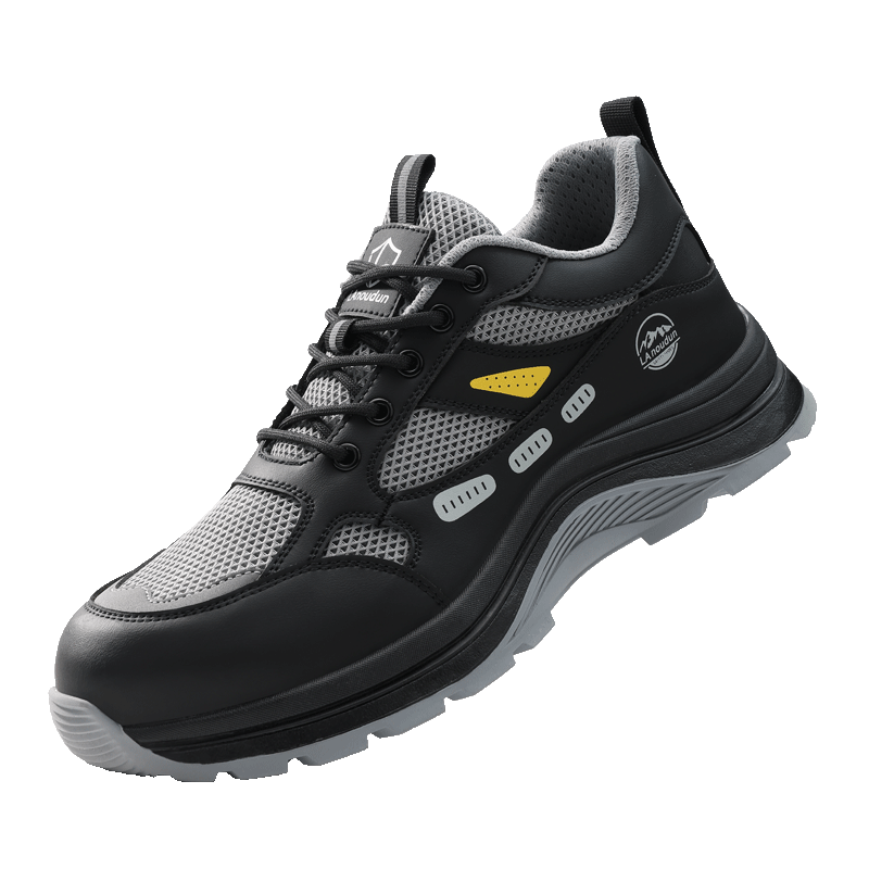 BlueOwl Shield Men's Summer Breathable Lightweight Soft Sole Steel Toe Anti-Smash Anti-Puncture Safety Work Shoes D291LF Size 39