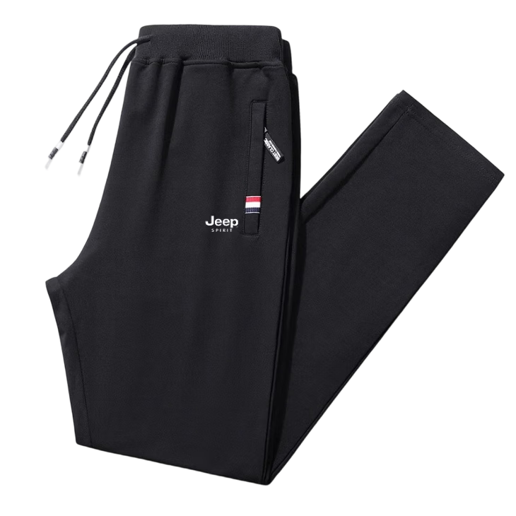 JEEP SPIRIT Men's Sports Pants, Autumn And Winter Casual Solid Color Spring Loose Trousers, Dark Gray Elastic Ankle Fleece-Lined, 4XL