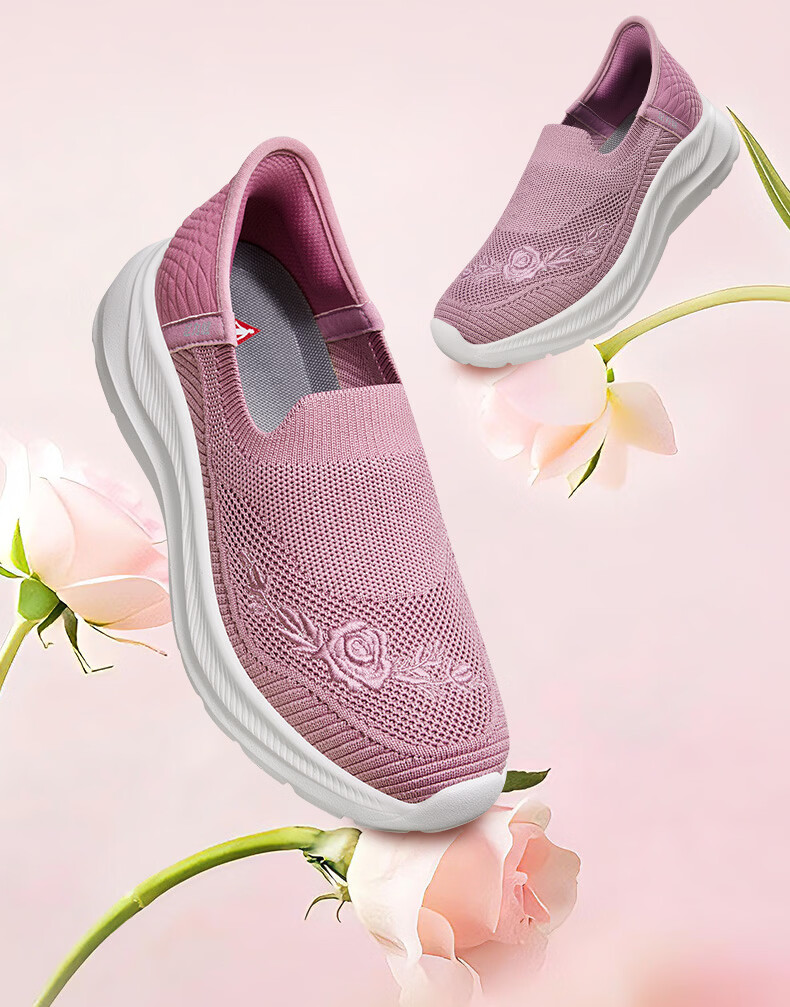 Zulijian Elderly Soft Sole Casual Walking Shoes Holiday Gift Rose Mom Shoes 26116010T Lotus Pink Women Size 36 4