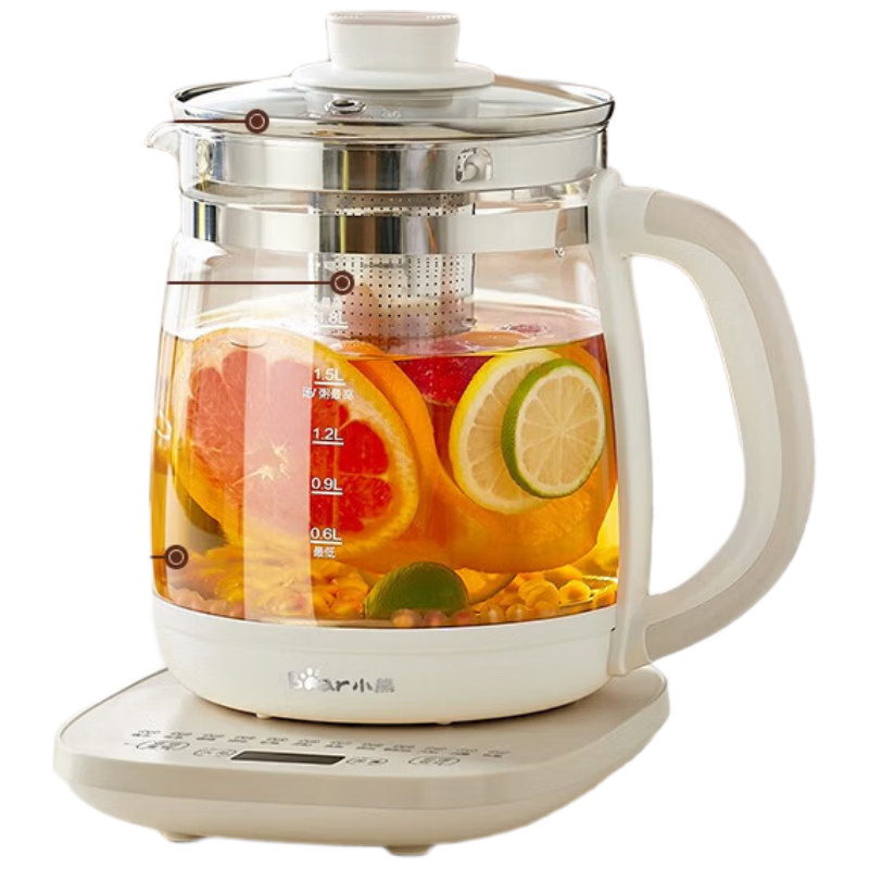 Bear 1.5L Electric Health Kettle Smart Electric Kettle Tea Maker Insulated Glass Water Boiler Mini Home Office Kettle