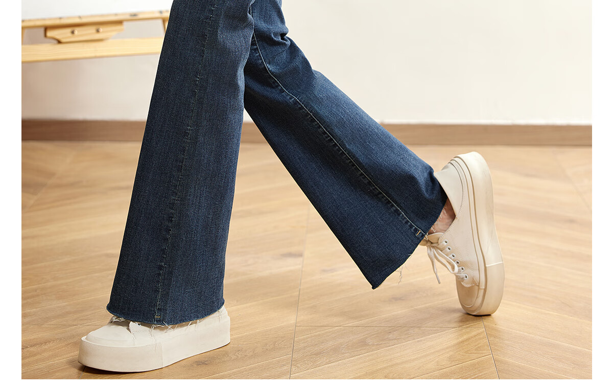 Halo Queen Women's Jeans, Spring And Autumn High-Waisted Pants with Frayed Hem Design, Elegant And Fashionable Slimming Long Trousers, New Product H143N1007 23
