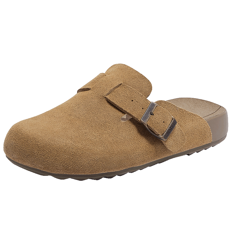 CAMEL Women's Birkenstock Style Genuine Leather Casual Low Heel Slip-On Shoes L25S700038 Camel Size 37