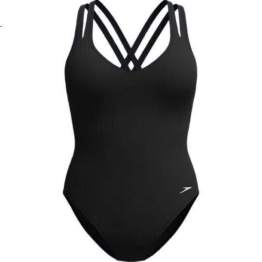 Женский купальник Speedo Classic Series, цельный, с лямками, моделирующий, солнцезащитный, хлоростойкий, черный, 3XL