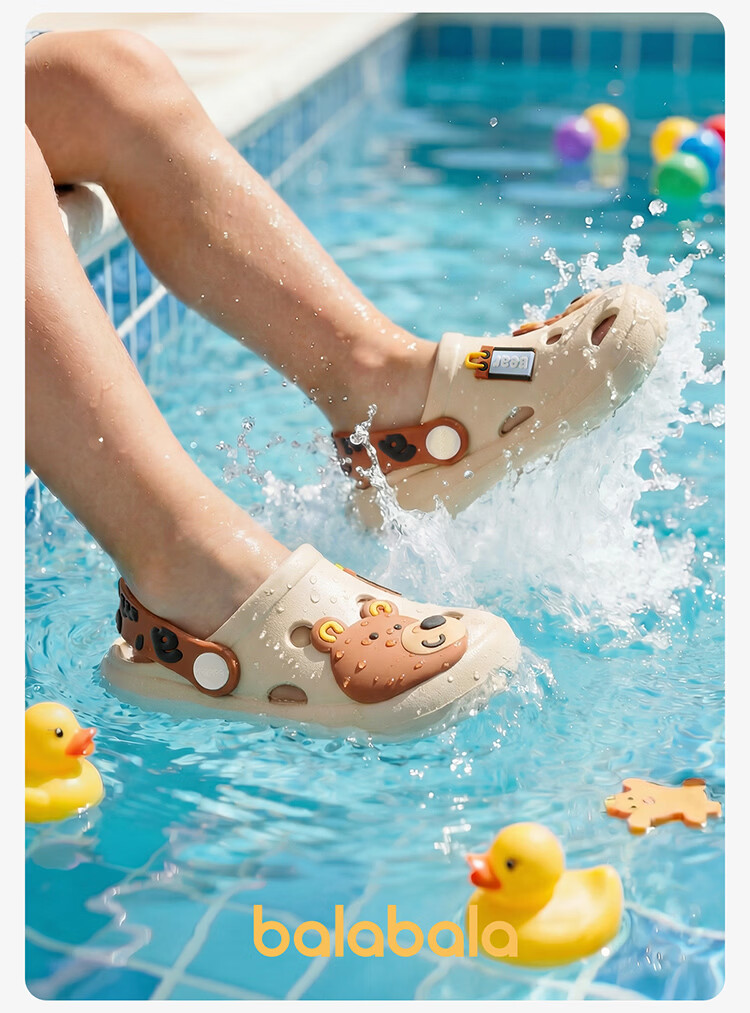 BALABALA Kids Slippers Girls Summer Cartoon Indoor Hole Shoes Cute Breathable Soft Sole Boys Beach Sandals 24