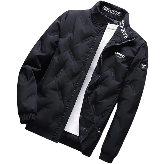 JEEP SPIRIT Men's Autumn Winter Down Jacket Warm Duck Down Coat Trendy Stand Collar