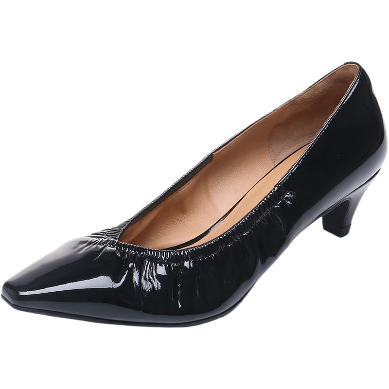 Le Saunda 26 New Style Queen Stride Pointed Toe French Style Elegant Commuter Lambskin Flats Women 7M47502 Ebony Black BKP36