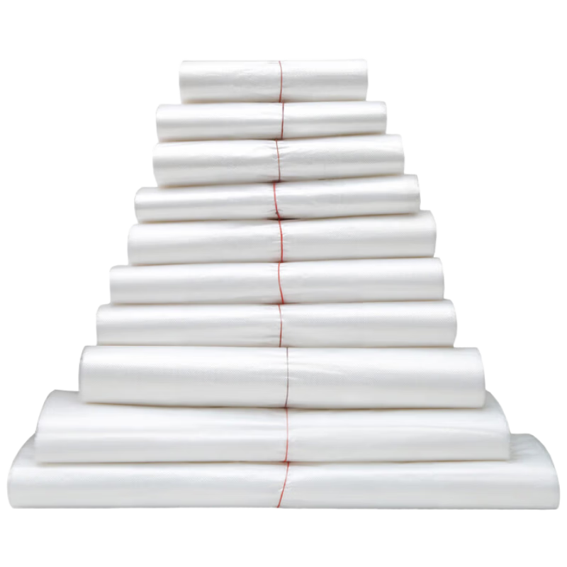 LAUTEE YM045 White Thickened Plastic Bags Handheld Transparent Vest Garbage Bags Double-Sided 2.4 Mil 20x31cm 200pcs Pack