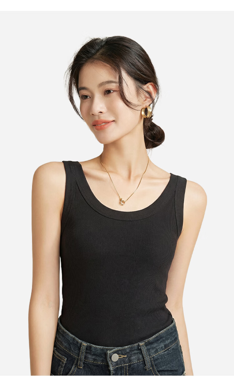 GUJIN 2-Pack Modal Tank Tops for Women Summer Thin Slim Fit Sleeveless Camisole Base Layer Shirt 15