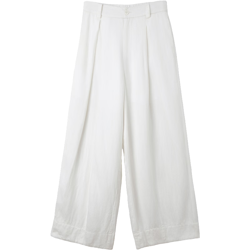 Demana [Linen Lyocell Blend] Spring Artistic Pleated Herringbone Wide-Leg Slimming Casual Pants for Women Premium Feel