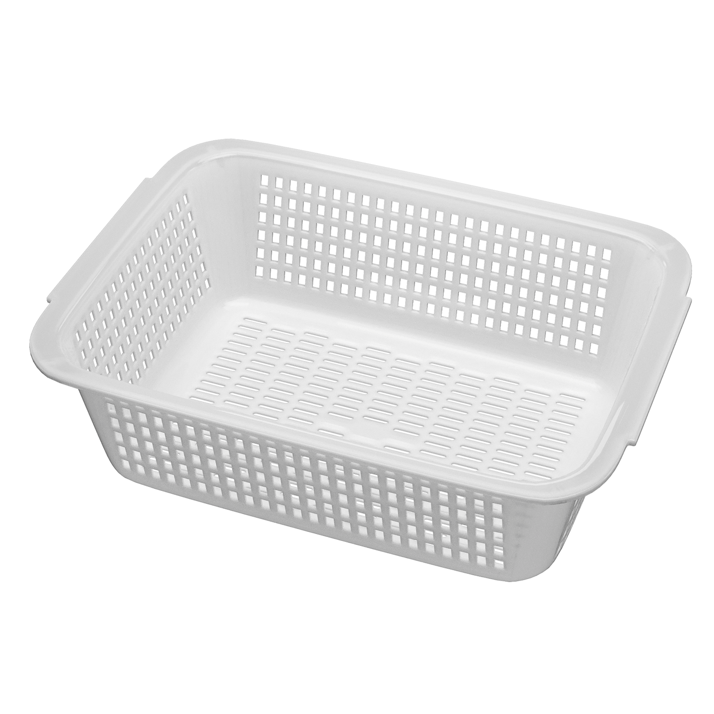 Baicaoyuan Vegetable Washing and Draining Basket Plastic Large Square Fruit and Vegetable Basket 400*300*115mm