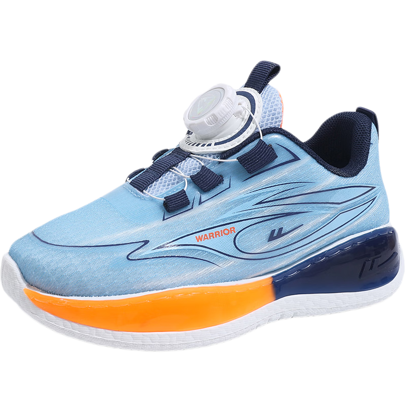 Warrior Kids Sports Shoes Boys Running Shoes Casual Shoes WZ(CL)-1984 Blue Orange Size 35