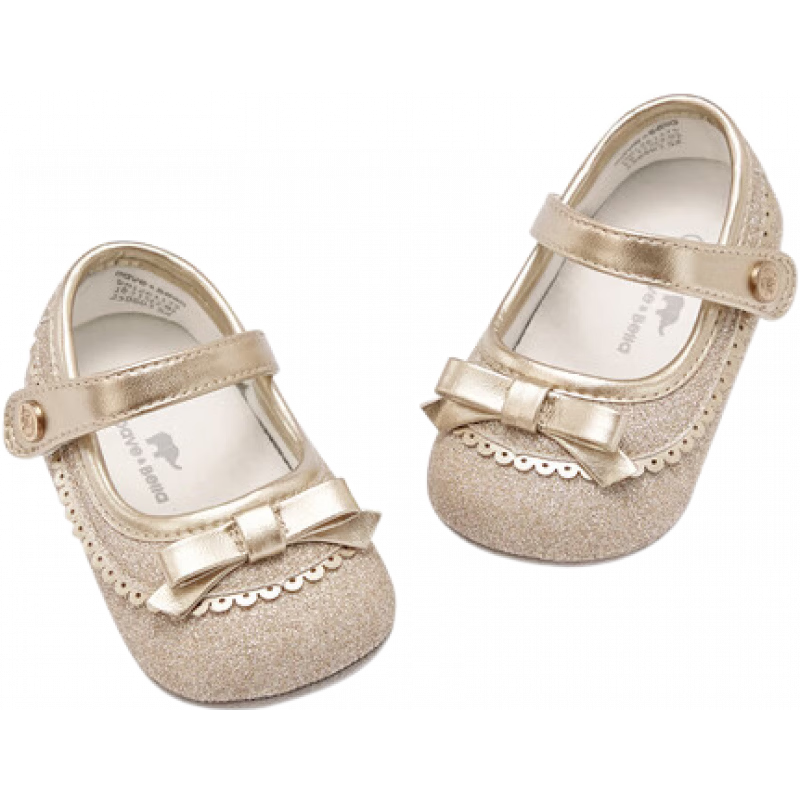 DAVE & BELLA Baby Antibacterial Prewalker Shoes Girls Spring Princess Style Soft Leather Newborn Shoes