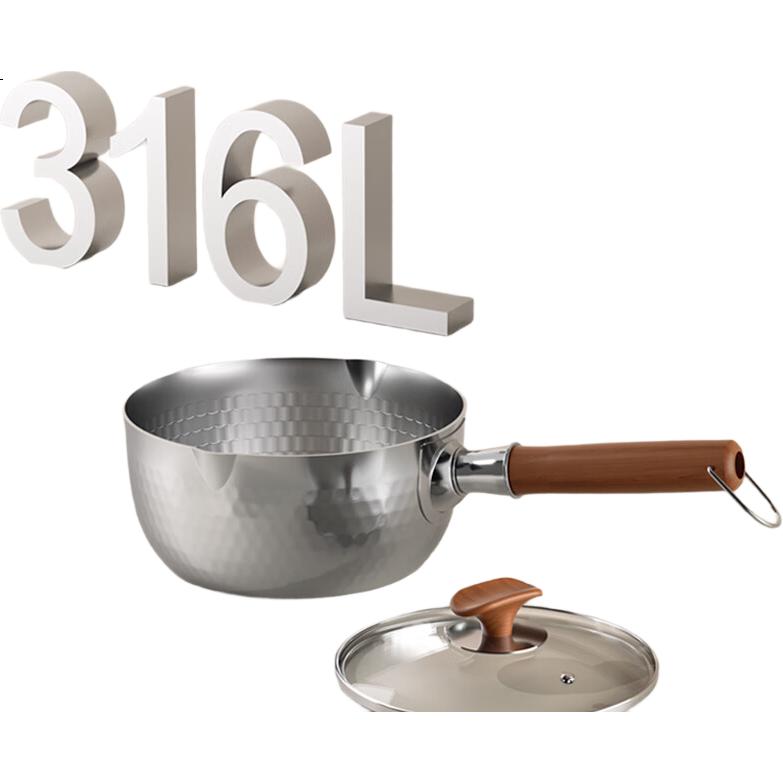 Кастрюля KKOBACH Snowflake Pot, 18 см, из нержавеющей стали 316L, трехслойная утолщенная, для детского питания и лапши, с пароваркой, подходит для всех видов плит