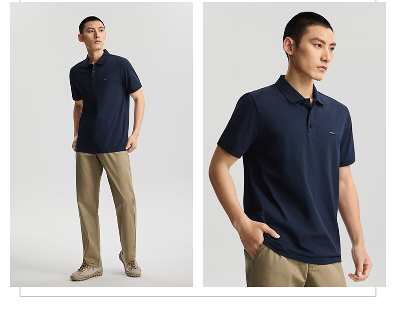 Lee 26 Spring Summer New Standard Fit Polo Shirt with Small Logo Emblem for Men Navy Blue 2XL 8