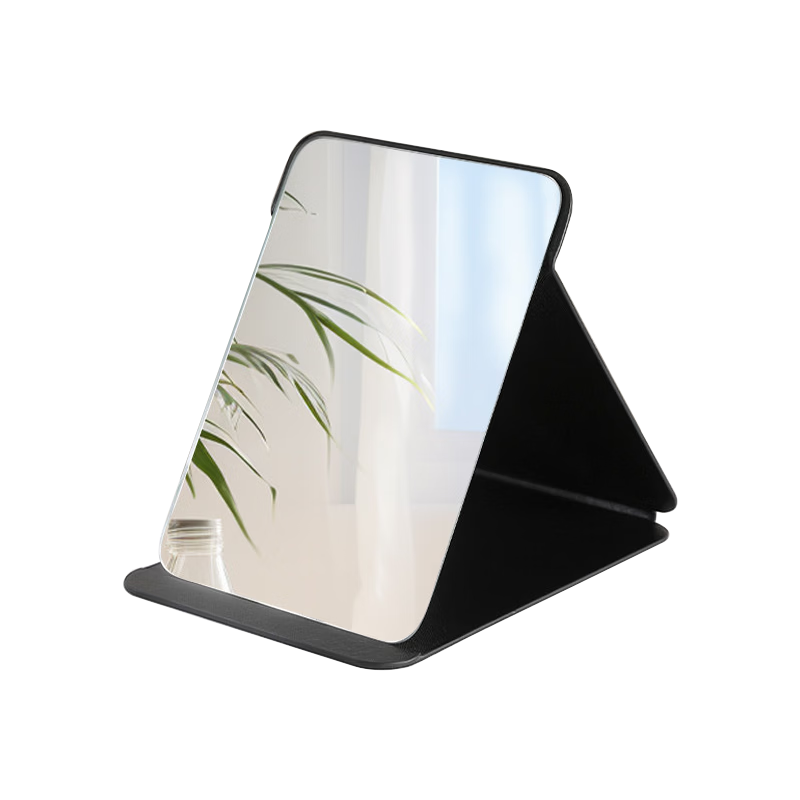 Jing Jiayi Folding Makeup Mirror Portable Travel Vanity Mirror for Students Dormitory Black