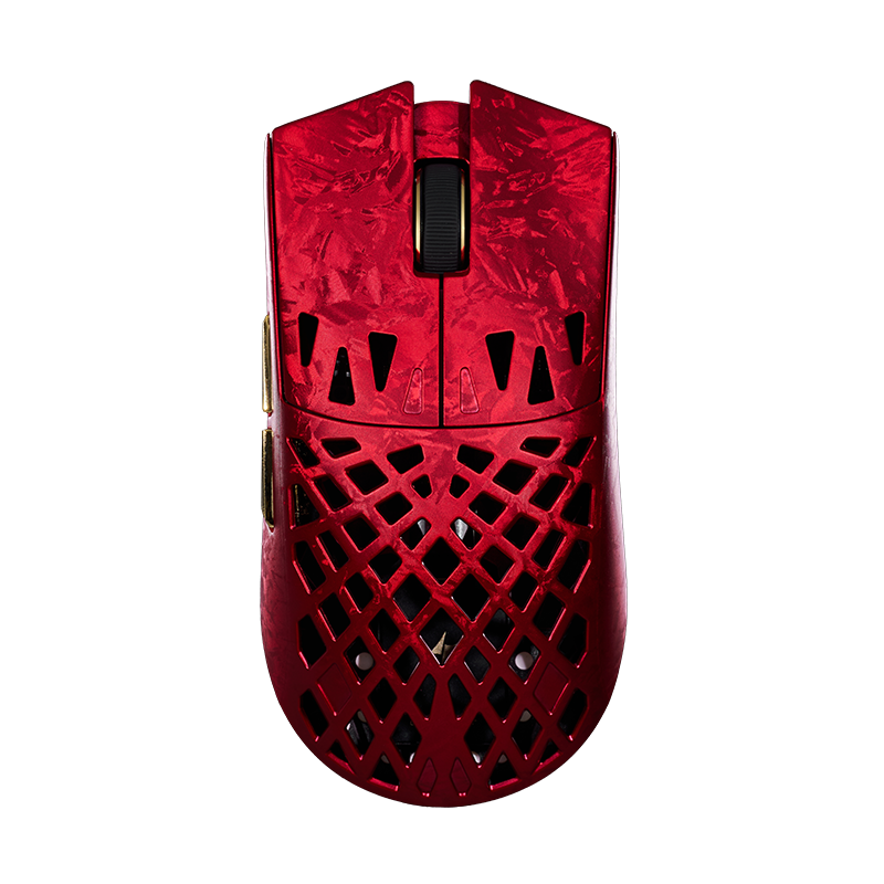 ATK LieKong Soul Ghost Wireless Mouse Composite Carbon Fiber Lightweight Hollow Ergonomic Wired Gaming Office Mouse Ghost Master Edition Red