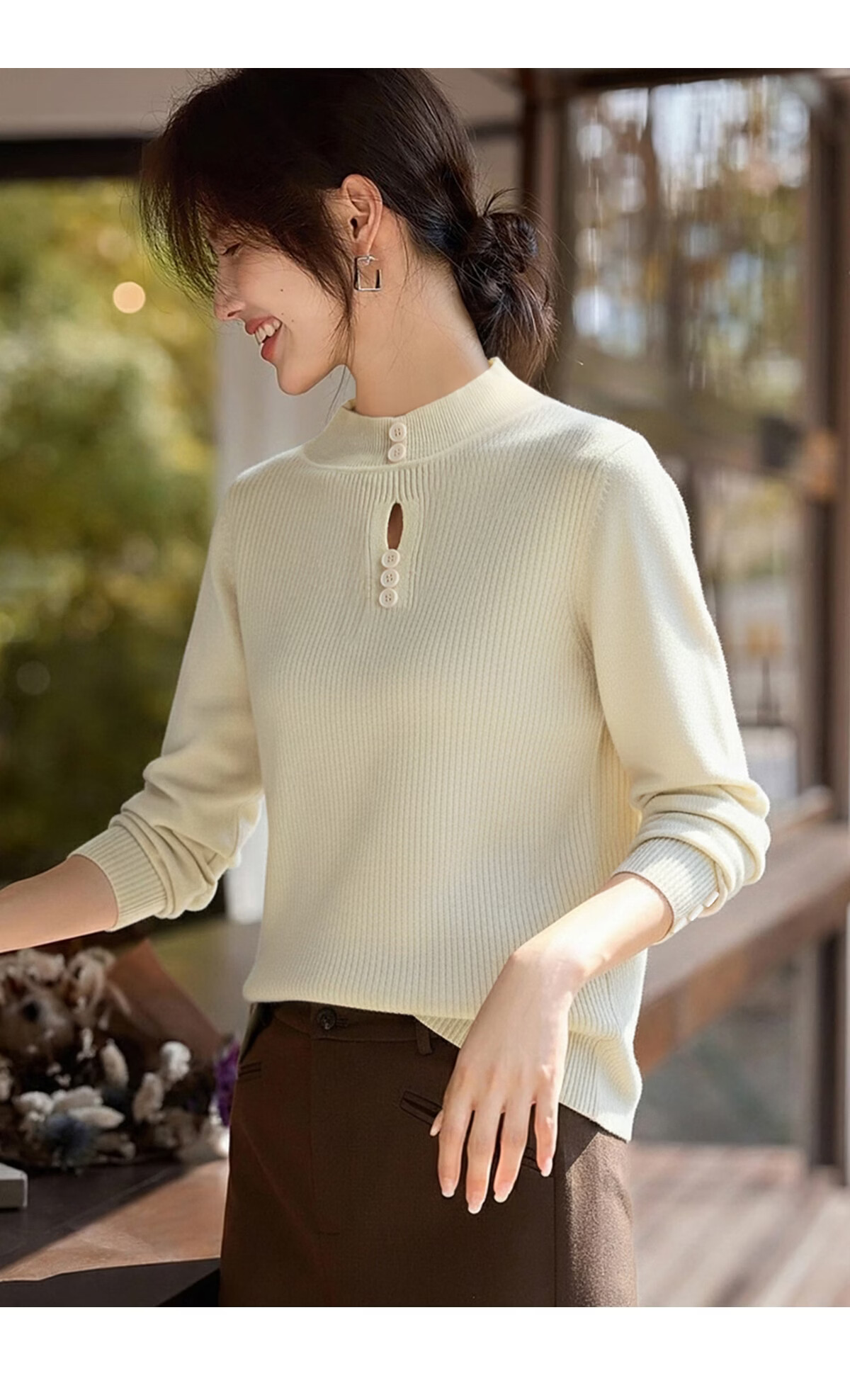 She Enjoy Women's Knitwear Half Turtleneck Slim Fit Solid Color Sweater Autumn Winter Base Layer T54Z121 3