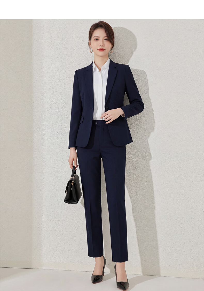Romon Women's Slim Fit Business Suit Jacket Black 16