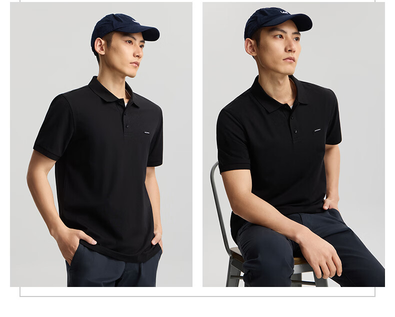 Lee 26 Spring Summer New Standard Fit Polo Shirt with Small Logo Emblem for Men Navy Blue 2XL 11
