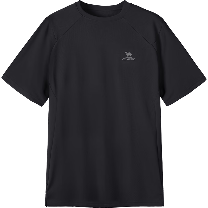 CAMEL Quick-Dry Men's Breathable Crew Neck Short Sleeve Running Sports T-Shirt C16BAYL6002 Phantom Black XXXL