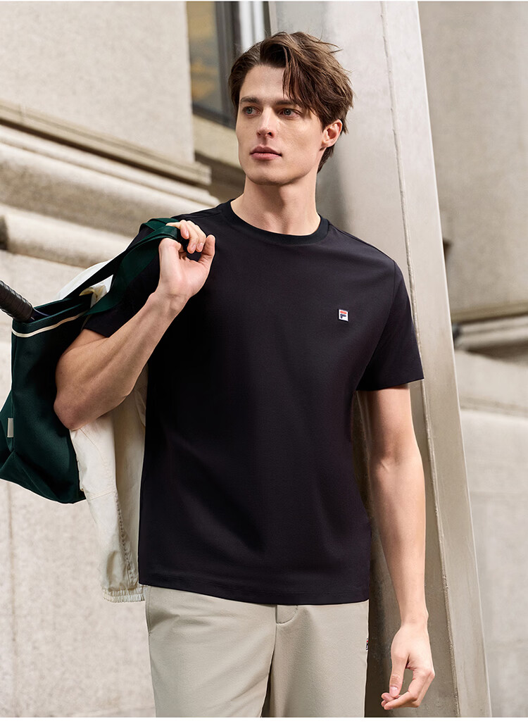 FILA Official Men's Short Sleeve T-Shirt 2026 Summer Tennis Moisture-Wicking Quick-Dry Knit Sun Protection Crew Neck Top 17