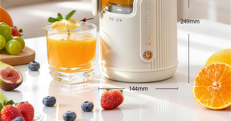 Loya Juicer Pulp Separation Fully Automatic Small Household Juicer Electric Orange Juicer Portable Wireless No-Filter Press Juicer White (Double Screw Press) 22