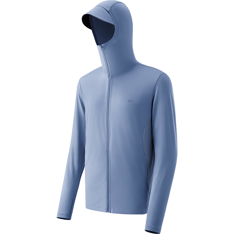 Beneunder Men's Sunscreen Jacket Thin Coat UV Protection Breathable Outdoor Fishing Casual High Elasticity Summer AS105 Frozen Lake Blue M