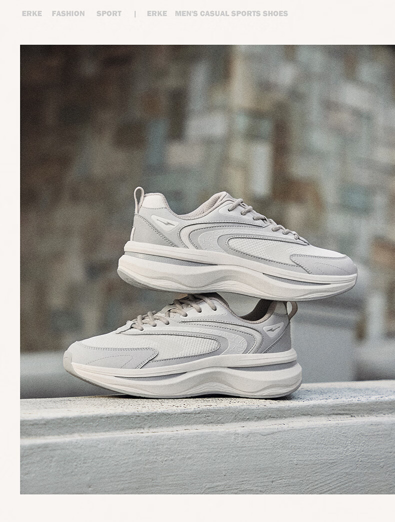 ERKE 2026 New Comfortable Thick-Soled Dad Sneakers Soft Elastic Versatile Casual Shoes Wei Yang 3 15