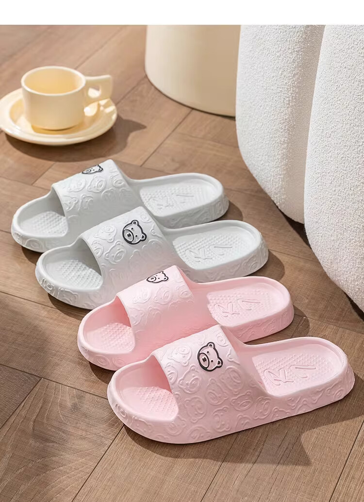 Qiumuxi Women's Squishy Slippers Home Bathroom Couple Non-Slip Cute Cartoon Outdoor Sandals Pink Size 38-39 13