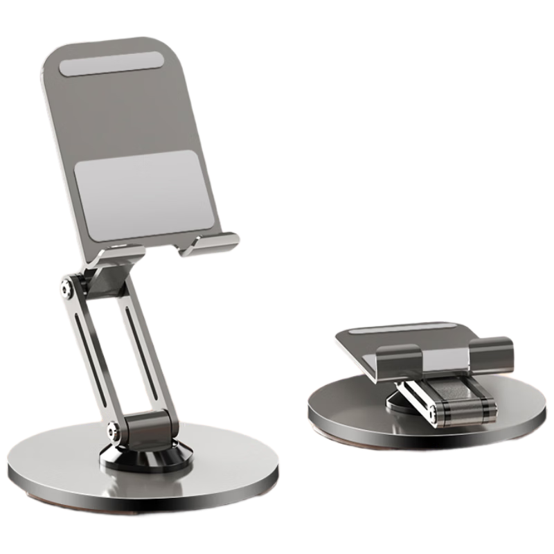 STEK【Upgraded Panel Non-Slip Silicone】Phone Stand Desktop iPad Tablet Foldable Telescopic Support 360° Rotatable Adjustable Live Streaming Gaming Online Class Watching