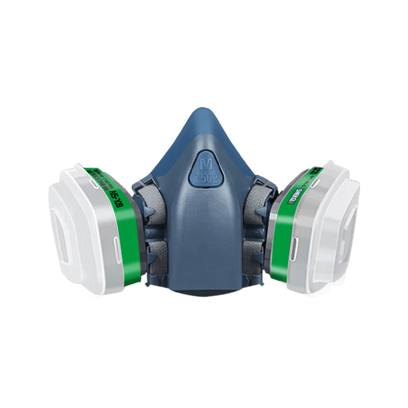 SHENGLI M7502 Gas Mask Respirator, Protects Against Ammonia And Organic Derivatives of Ammonia, for Laboratory Fertilizer Processing And Chemical Processing, M6004 with 22 Filter Pads