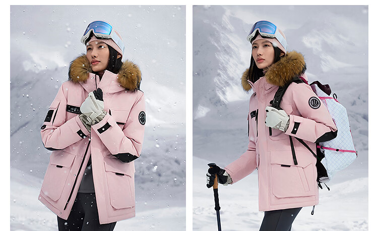 Bosideng 90% Down Jacket Unisex Couple Fashion Thickened Goose Down Large Fur Collar Mall Style Coat 17