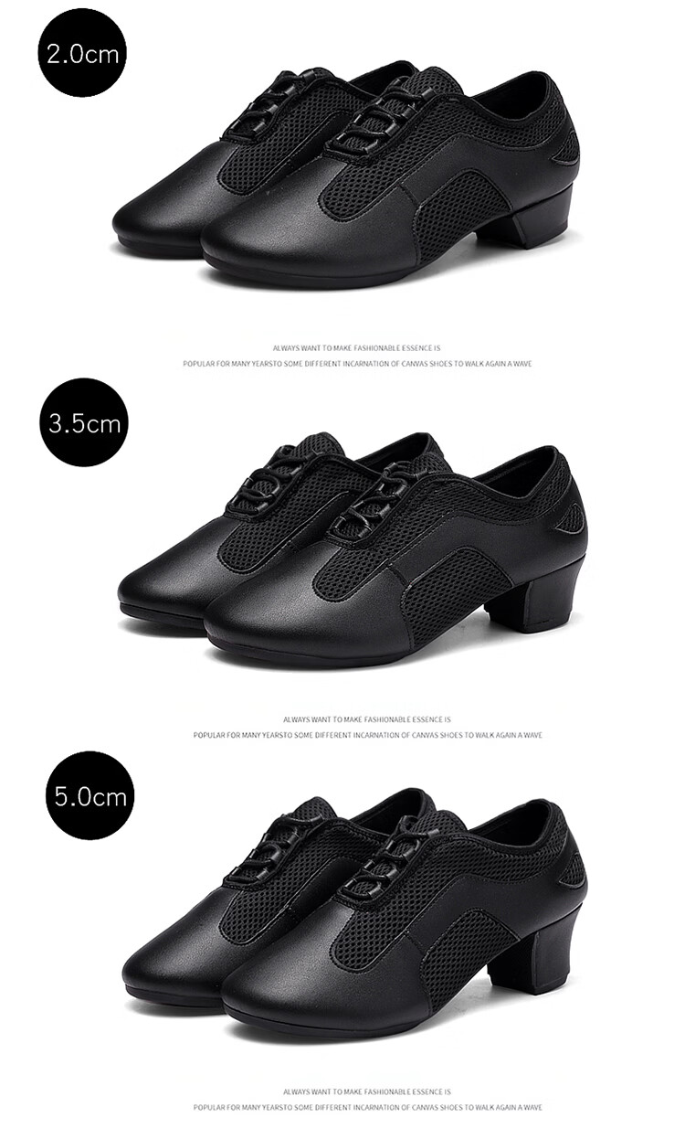 Teslita Women's Ballroom Dance Shoes Latin Dance Shoes Soft Sole Breathable Autumn New Outdoor Dance Shoes Black 22