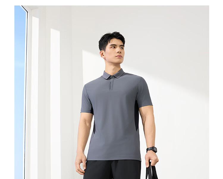 361° Men's Sports T-Shirt Spring Summer New U-Neck Polo Ice Cool Casual Short Sleeve Top 652624105-1 10