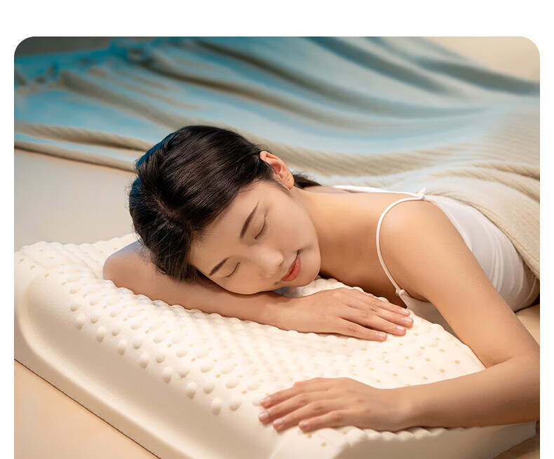 Half Crescent Moon [Imported from Thailand] Latex Pillow for Neck Support, Sleep Aid, Natural Sleeping Pillow Core for Adults and Children, Dormitory Use 19
