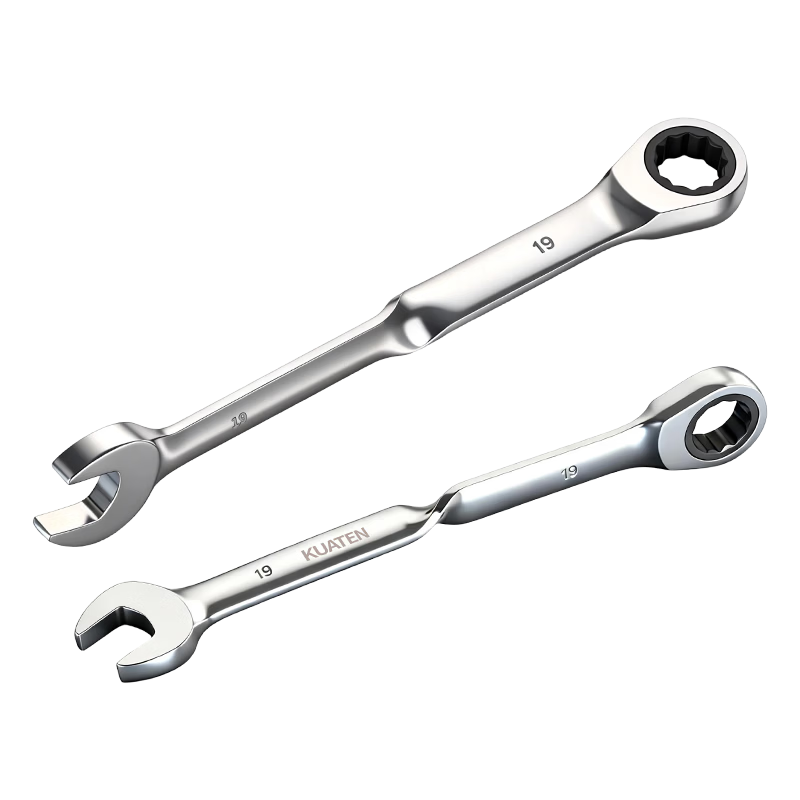 Kuanteng Industrial Grade X-Handle Ratchet Quick Wrench Dual-Use Extended Open-End Ratchet Wrench Bi-Directional Spline Ratchet Wrench