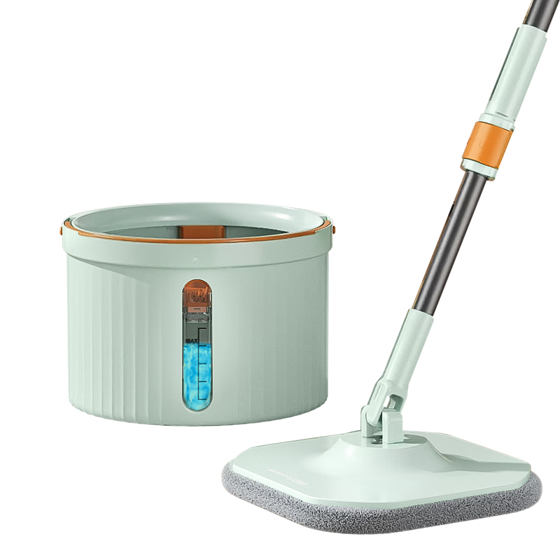 HoMettler Clean And Dirty Separation Rotary Mop, 2 Mop Cloths, Household All-In No Hand Washing Required, 2026 Rotating Mop with Bucket, One Set of Flat Mop