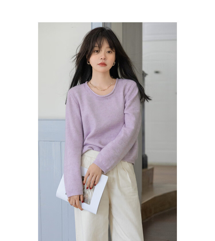MT Commuter Essential Autumn Simple Style Wool Blend Knit Sweater Women's Top 11