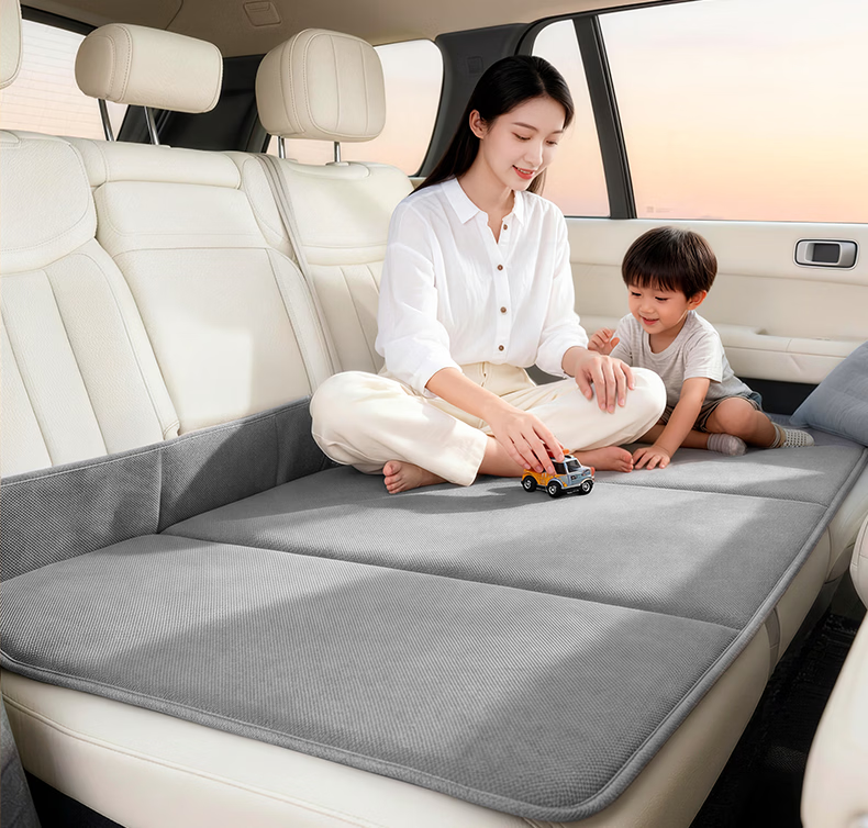 Huiduoduo Car Rear Seat Sleeping Mat Foldable Mattress Backseat Sleeping Aid Travel Cushion Support 4