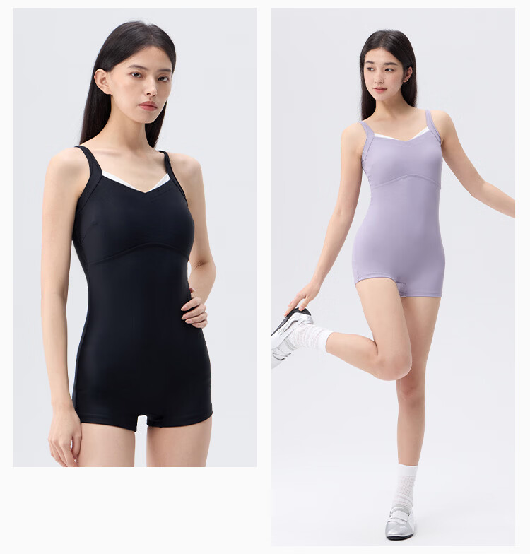 Keep Women's One-Piece Square-Leg High-End Casual Slimming Swimsuit 972 Black M 15
