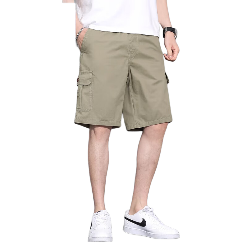 Romon American Style Workwear Casual Shorts Men Summer Thin Loose Straight Five-Point Pants Trendy Cotton Dark Gray 3XL